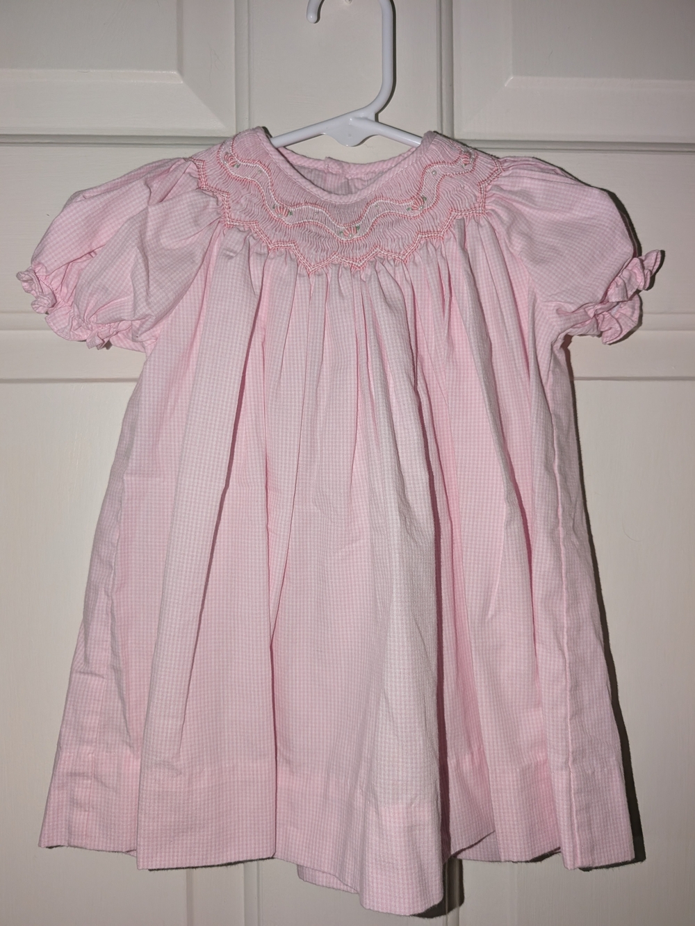 Petit Ami Pink Smocked Puff Sleeve Nightgown